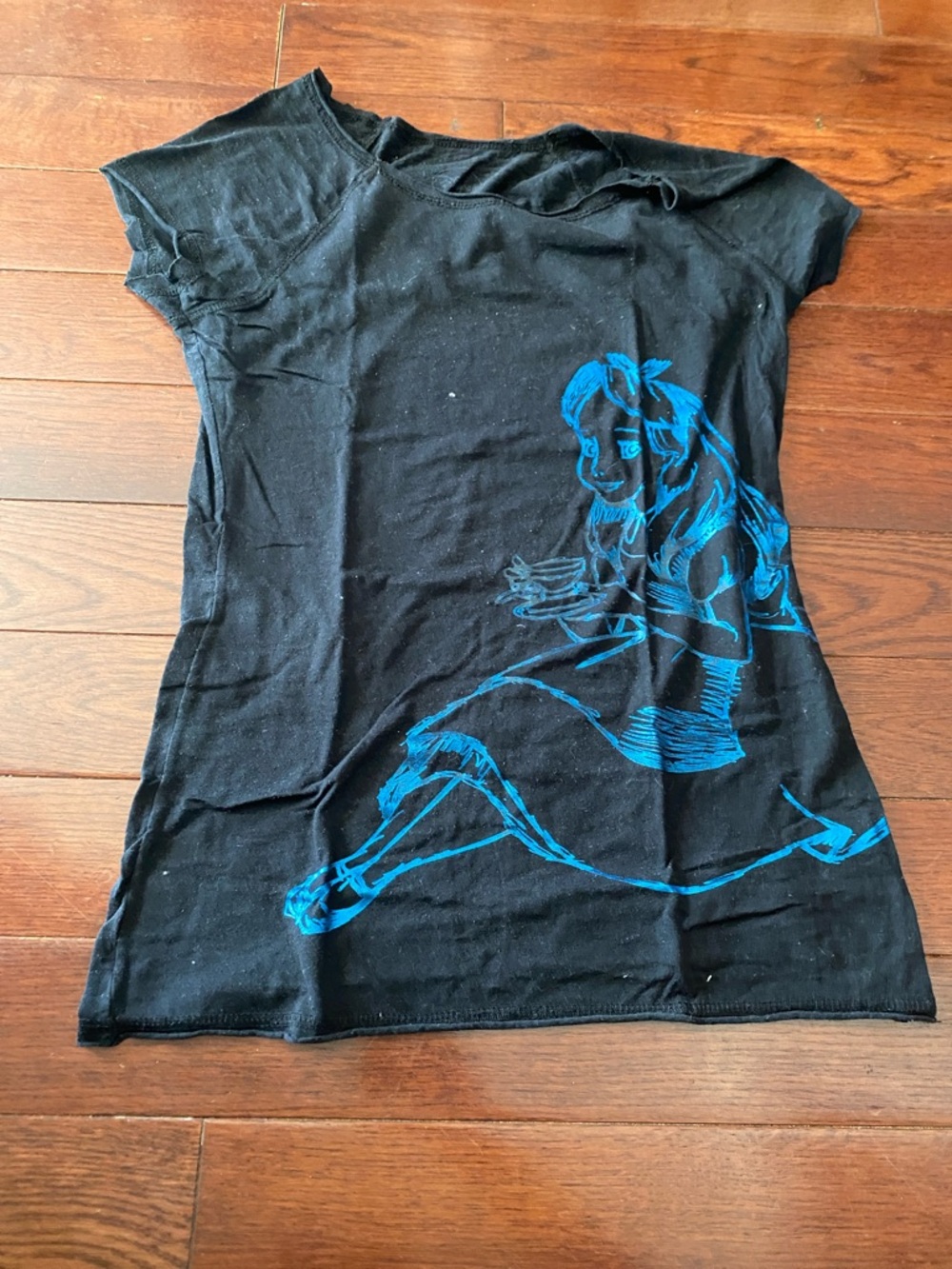 Disney Black Tee with Belle Sketch